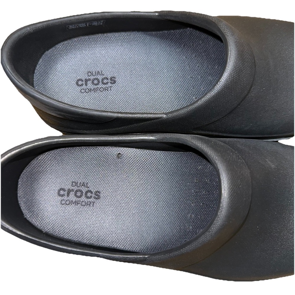 NWOT Crocs Neria Pro II Dual Comfort Black Work Clogs Slip Resistant Women 7 $50 - Picture 9 of 12